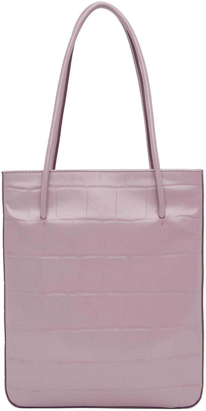 BY FAR Ssense Work Capsule – Purple Script Tote In Lavender Mist Xl Cro Product Image