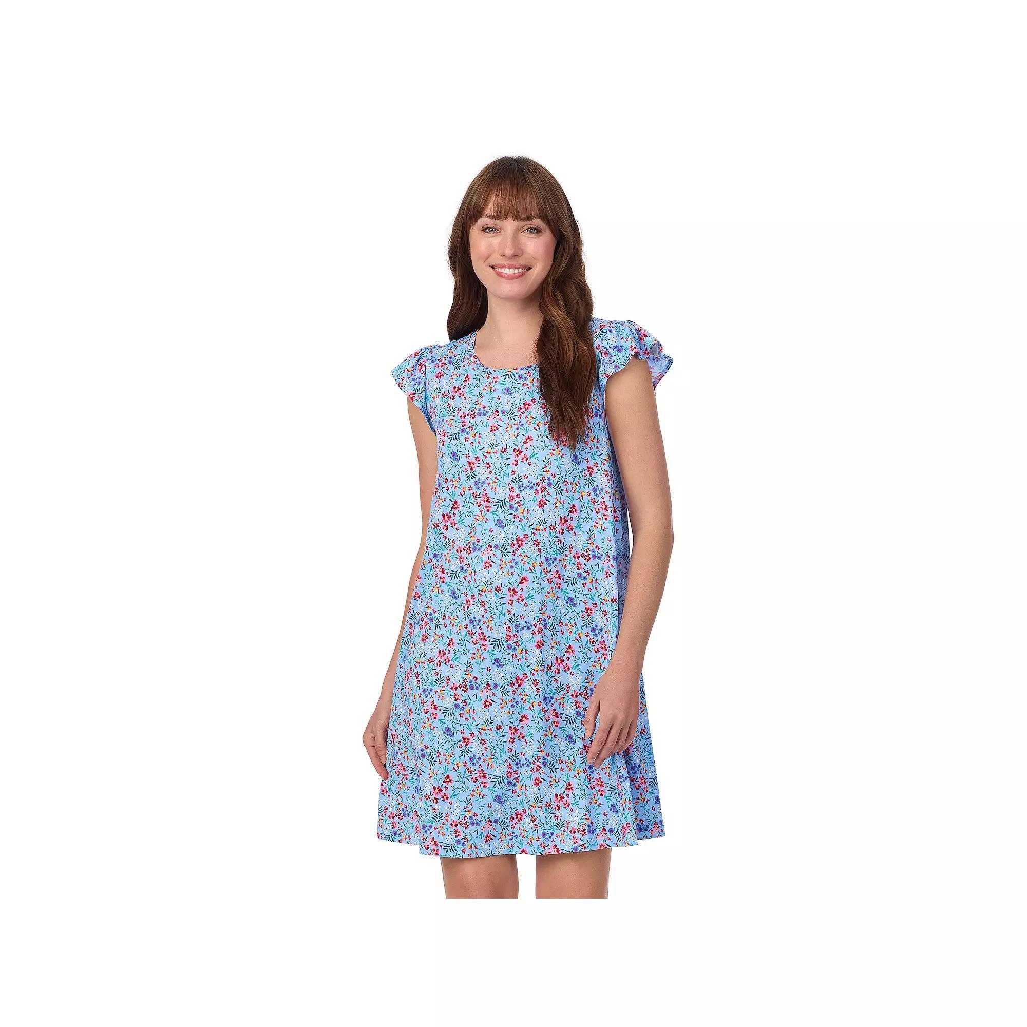 Women's Draper James Ruffle Sleepshirt, Size: XL, Lt Blue Field Flower Product Image