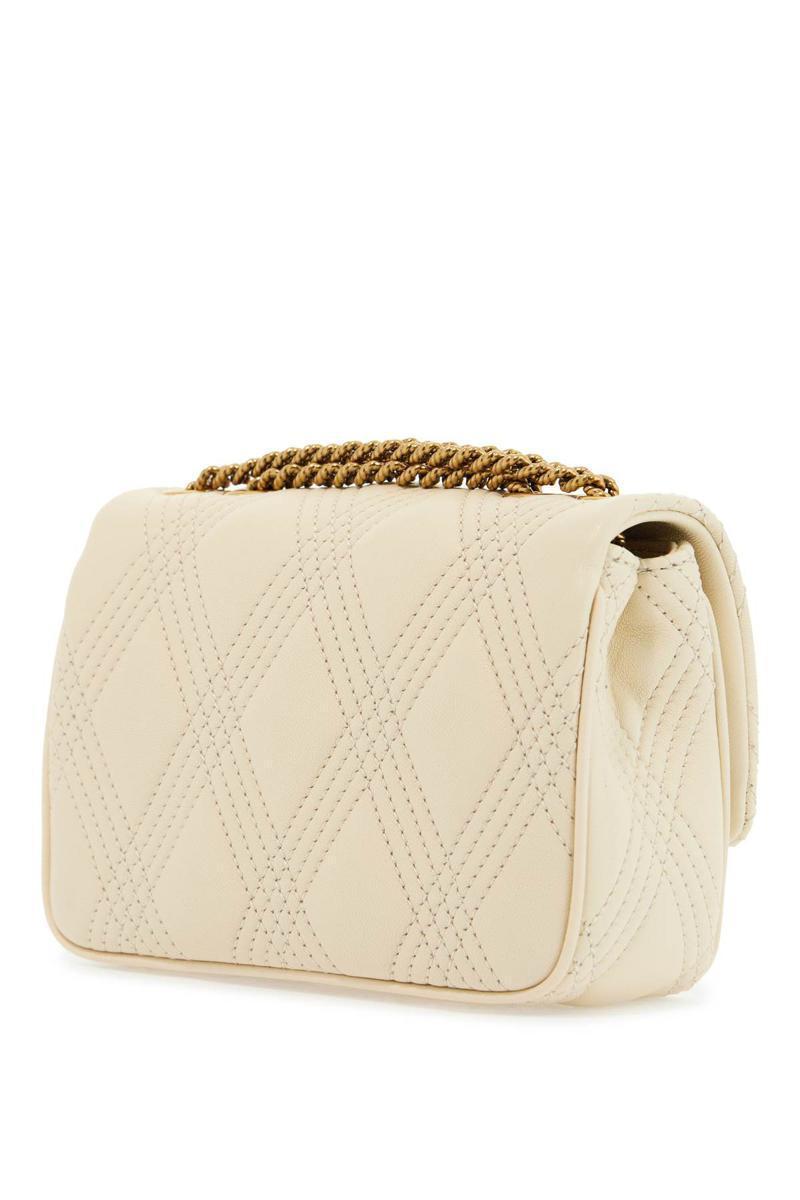 VALENTINO GARAVANI Small Shoulder Bag In Leather With Golden Chain Butter White Product Image