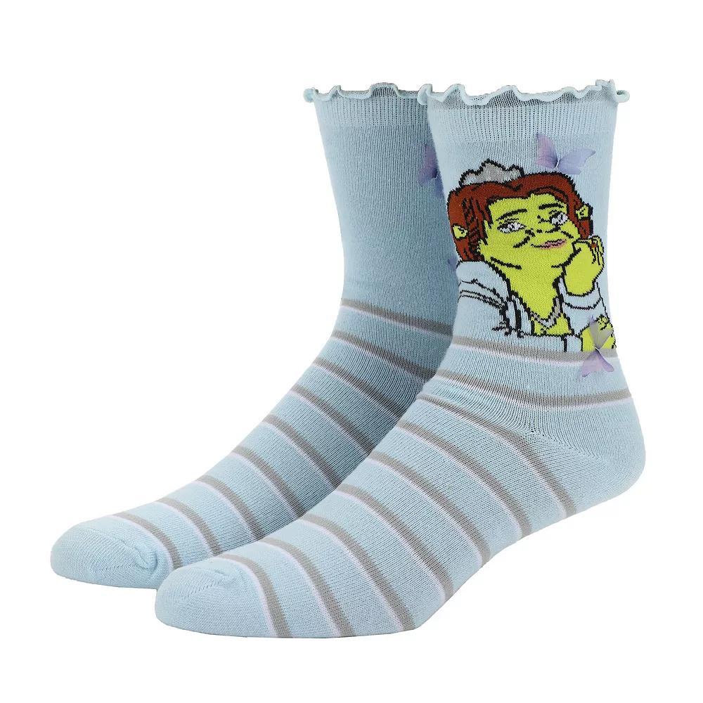 Women's Shrek & Fiona Crew Socks, Size: 5-10, Multi Product Image