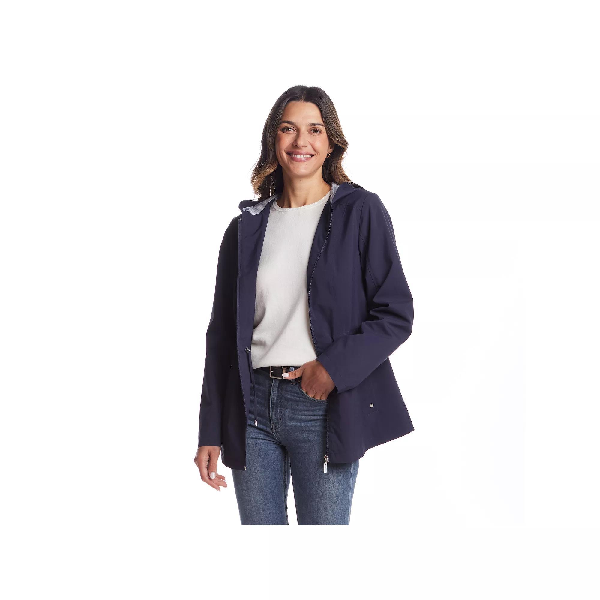 Women's Gallery Packable Rain Jacket, Size: Large, Blue Product Image