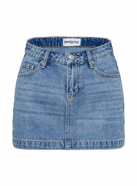 Fossils Denim Mini Skirt Blue Product Image