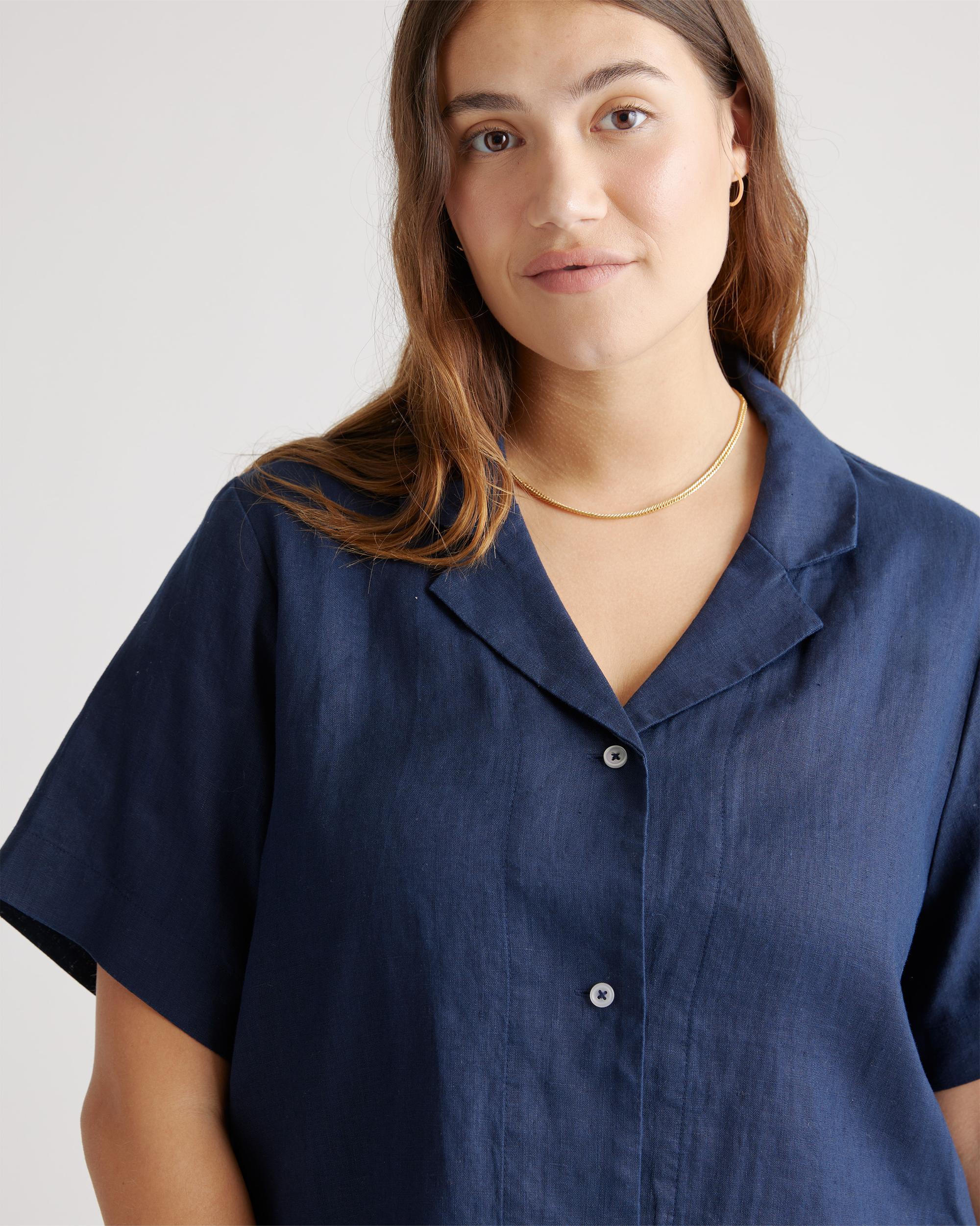 Quince | Women's 100% European Linen Short Sleeve Shirt Size XL Product Image
