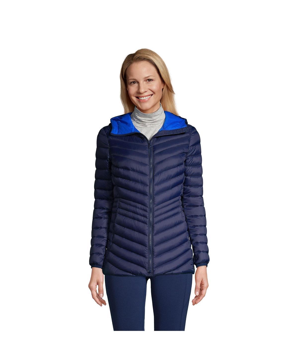 Petite Lands' End Wanderweight Ultralight Hooded Packable Down Jacket, Women's, Size: XS Petite, Black Product Image