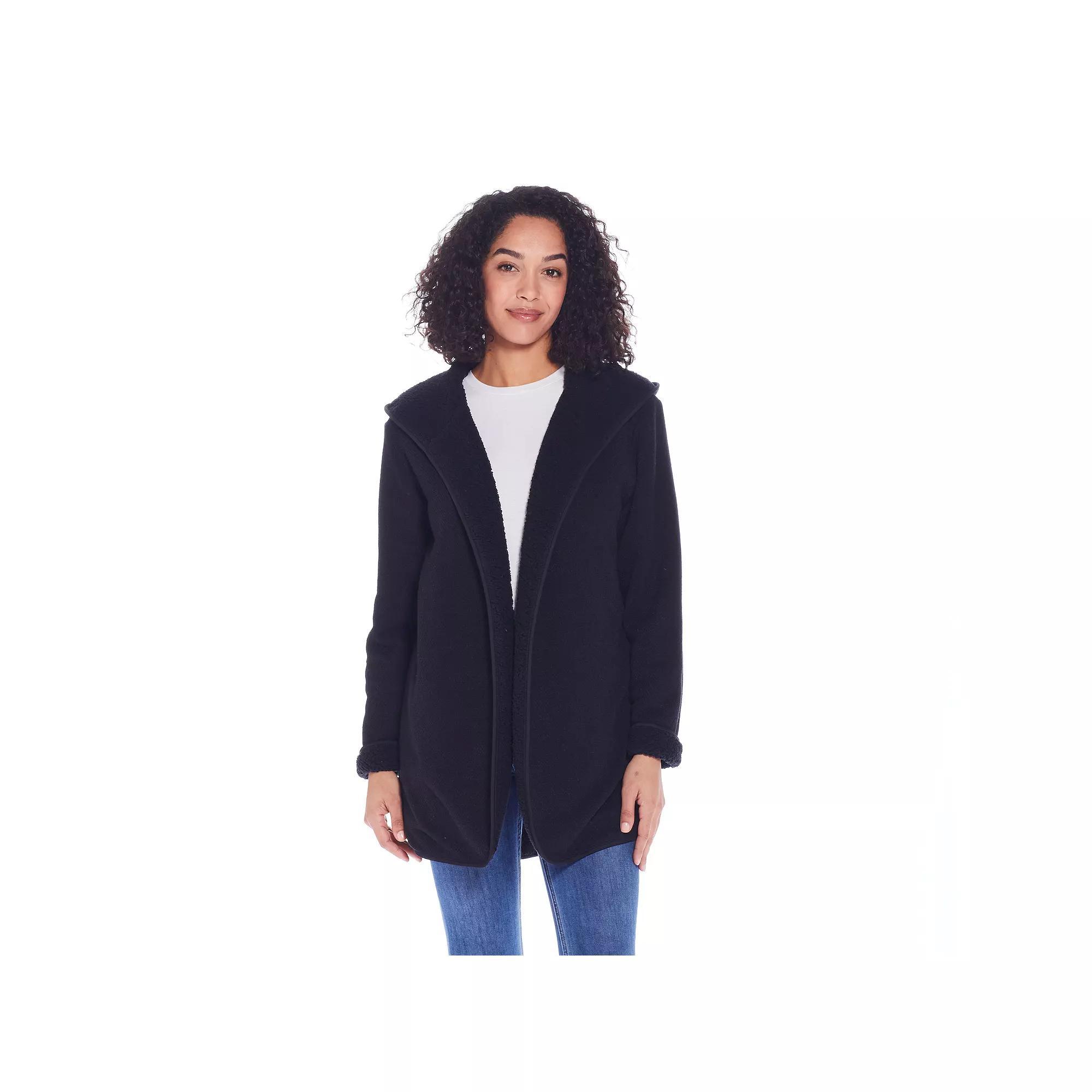 Women's Weathercast Open-Front Reversible Jacket, Size: Small, Black Product Image