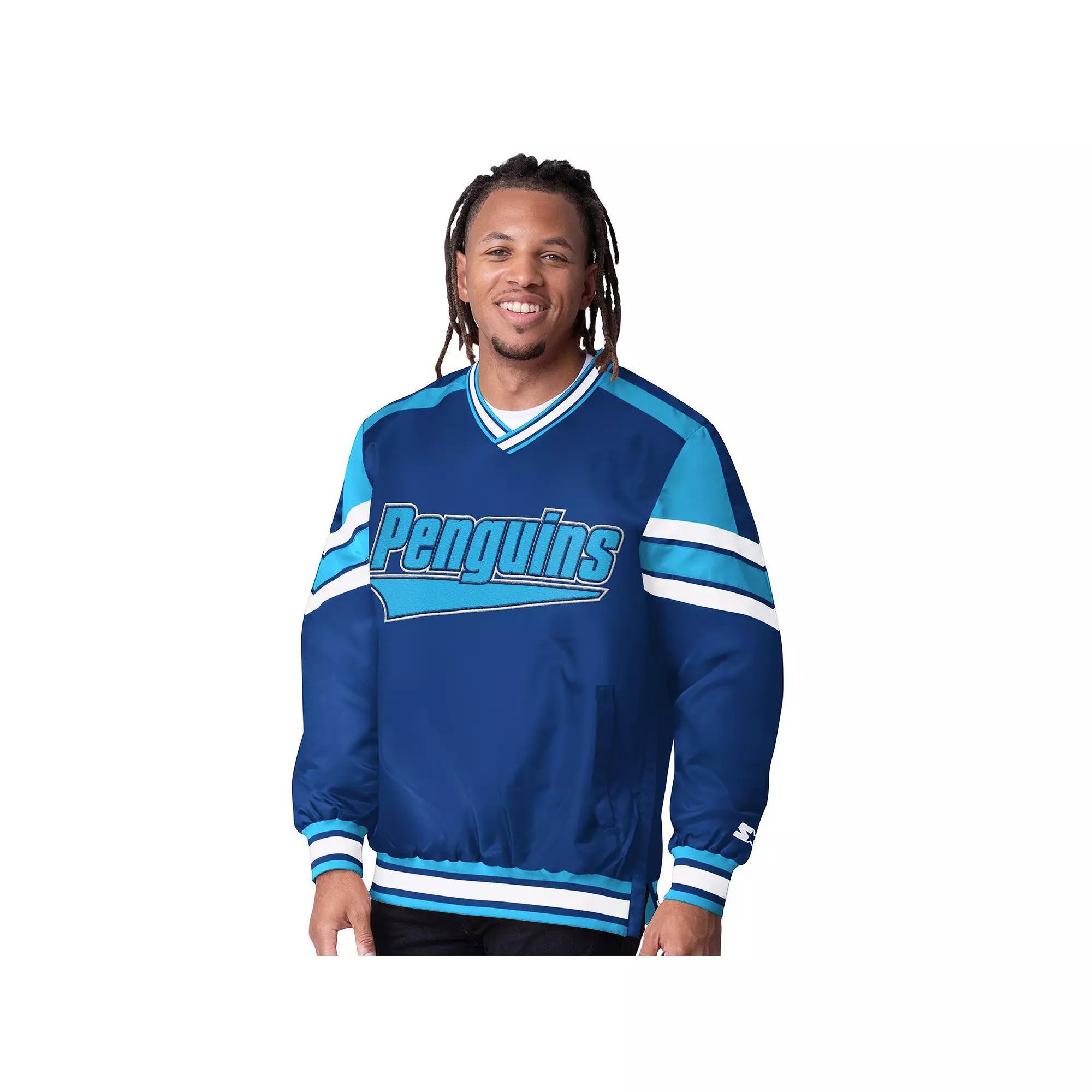 Men's Starter  Blue Pittsburgh Penguins Reliver I V-Neck Pullover Sweatshirt, Size: XL Product Image