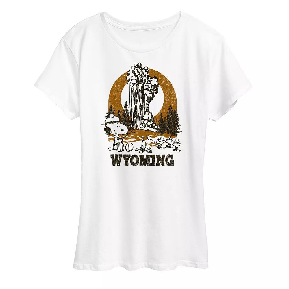 Womens Peanuts Snoopy & Woodstock Wyoming Graphic Tee Product Image