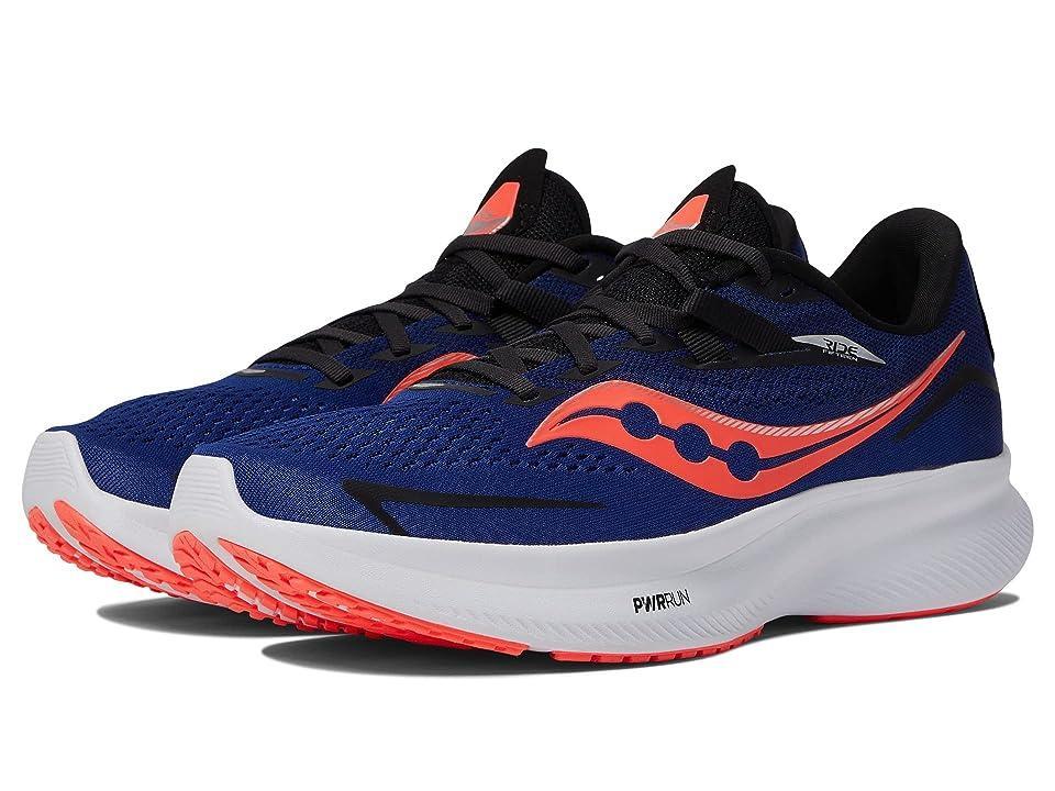 Saucony Mens Ride 15 - Running Shoes Sapphire/Vizi Red Product Image