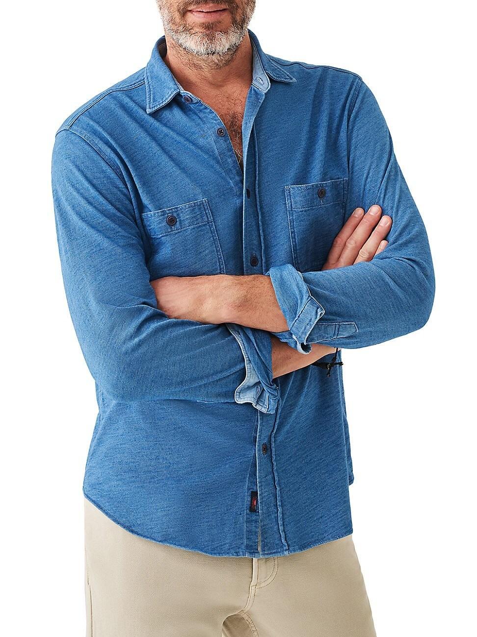 Faherty Seasons Regular Fit Long Sleeve Cotton Knit Button Down Shirt Product Image