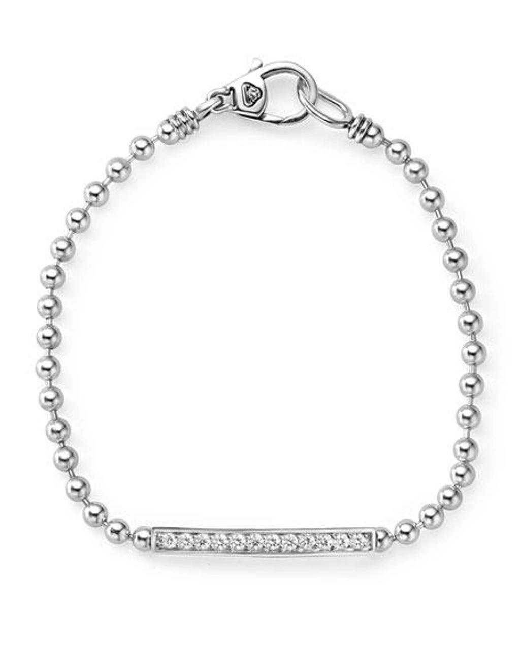 LAGOS Sterling Silver Caviar Spark Diamond Bar Chain Bracelet Product Image