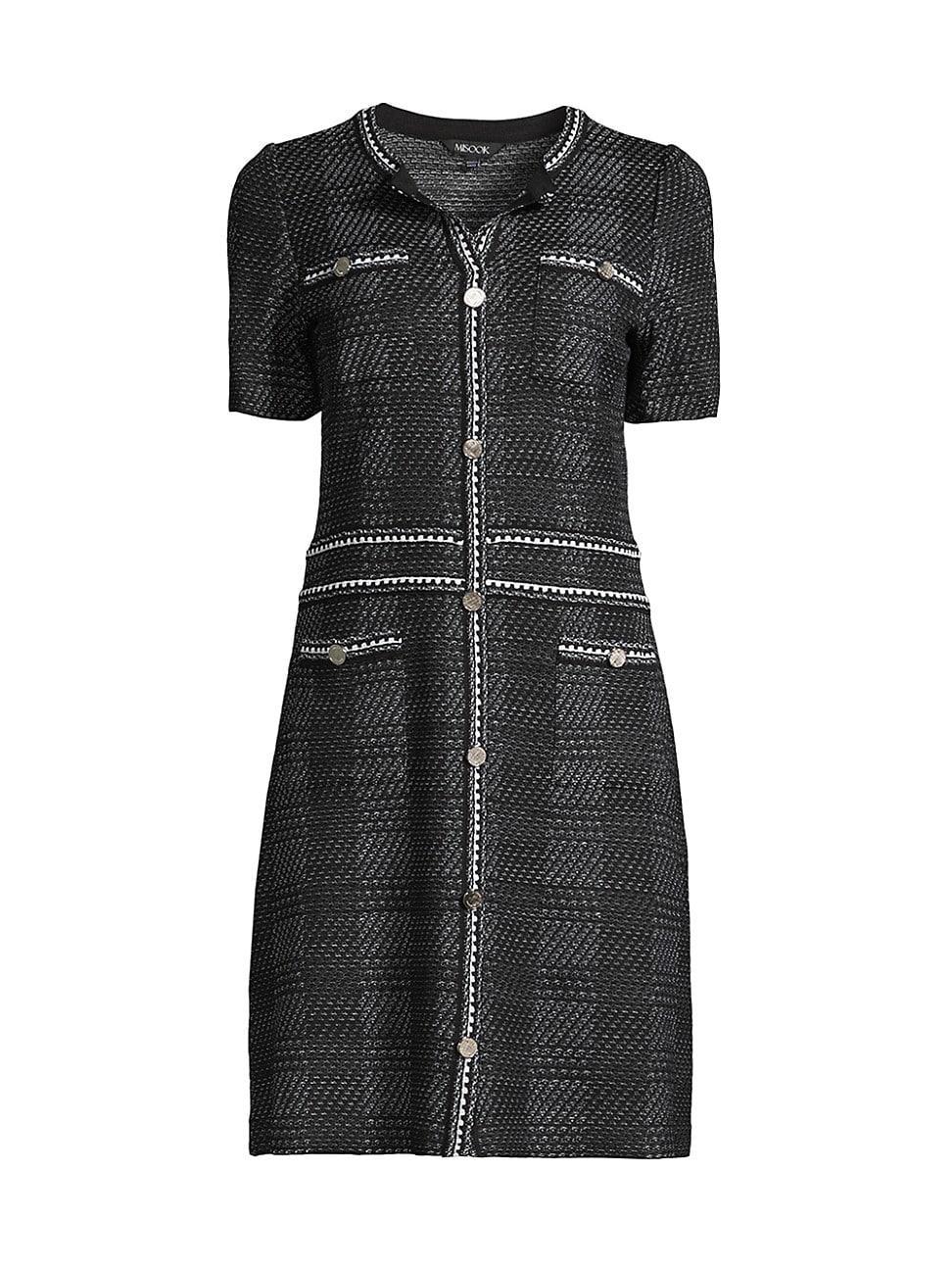 Womens Plaid Tweed Modern-Fit Sheath Dress Product Image