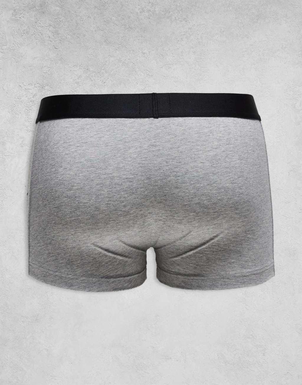 BOSS Bodywear 3-pack front icon logo trunks in black, white and gray Product Image