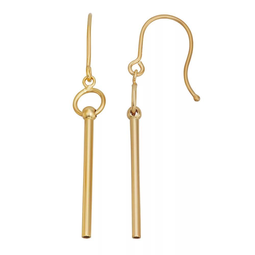 Au Naturale 14k Gold Tube Drop Earrings, Women's Product Image