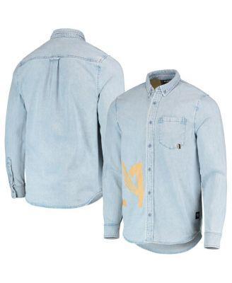 Mens The Wild Collective Blue LAFC Denim Button-Down Long Sleeve Shirt Product Image