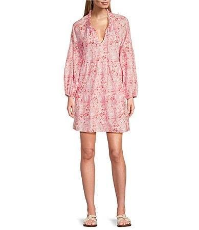 Tommy Bahama Petit Palma LS Short Dress (Paradise ) Women's Dress Product Image