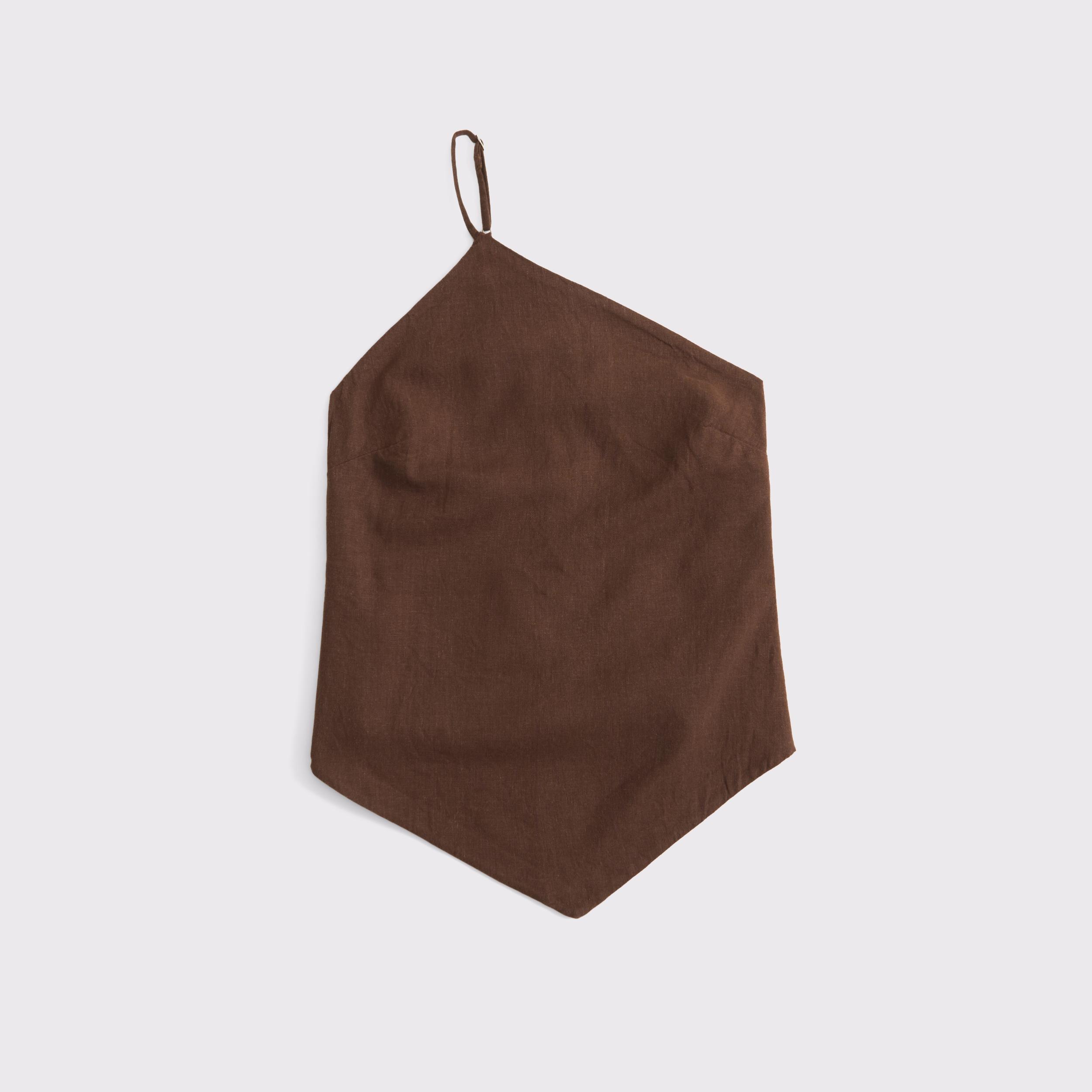 One-Shoulder Asymmetrical Linen-Blend Top Product Image