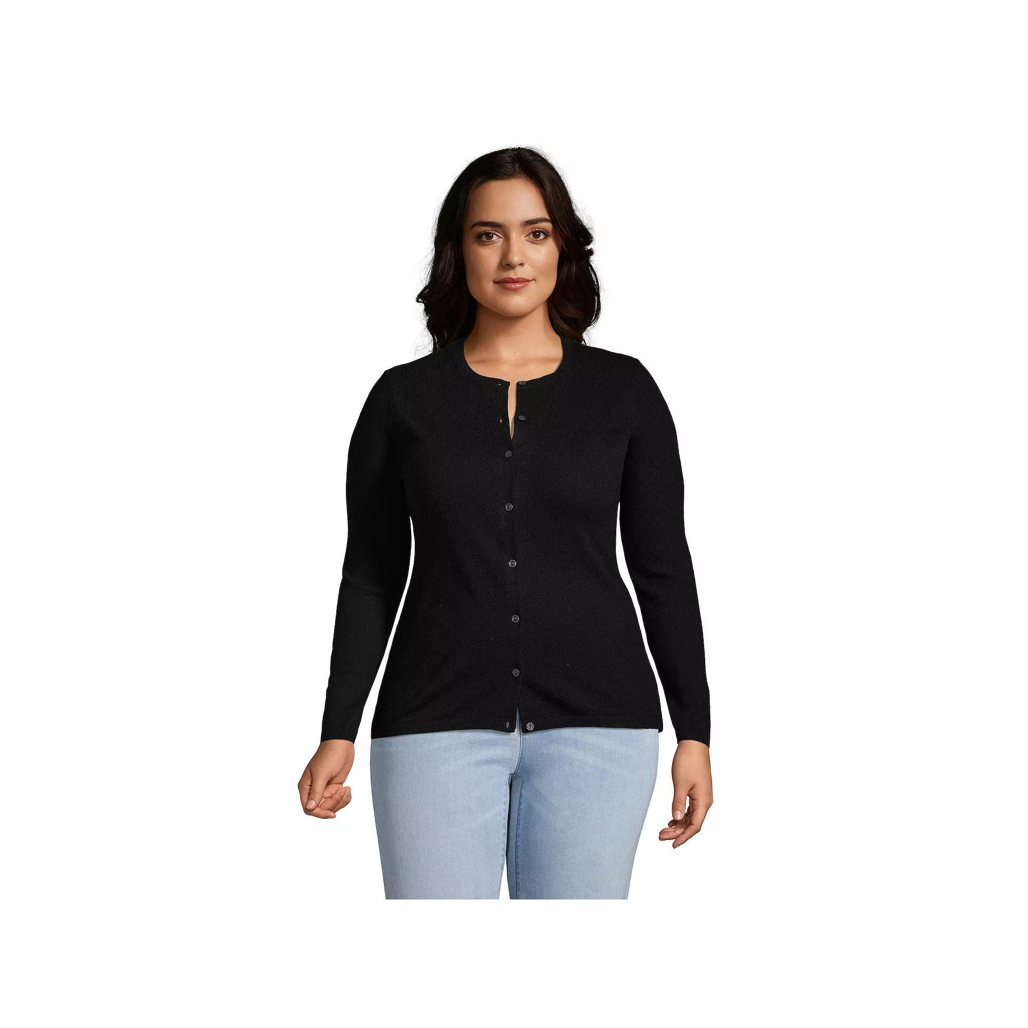 Plus Size Lands End Classic Cashmere Cardigan Sweater, Womens Product Image