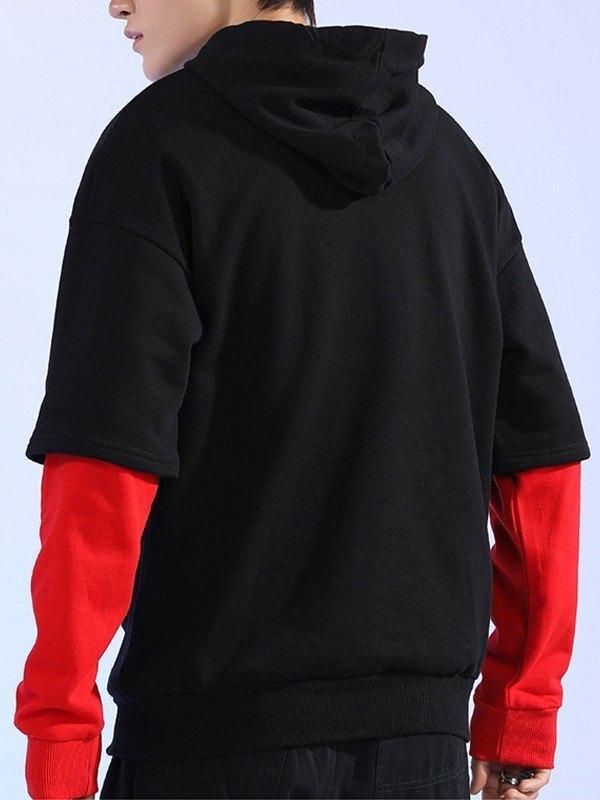 Men's Patchwork Pullover Hoodie Product Image