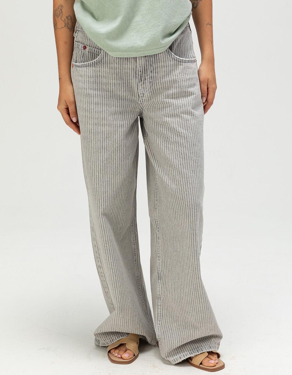 BDG Urban Outfitters Jaya Ticking Stripe Womens Low Rise Wide Leg Jeans Product Image