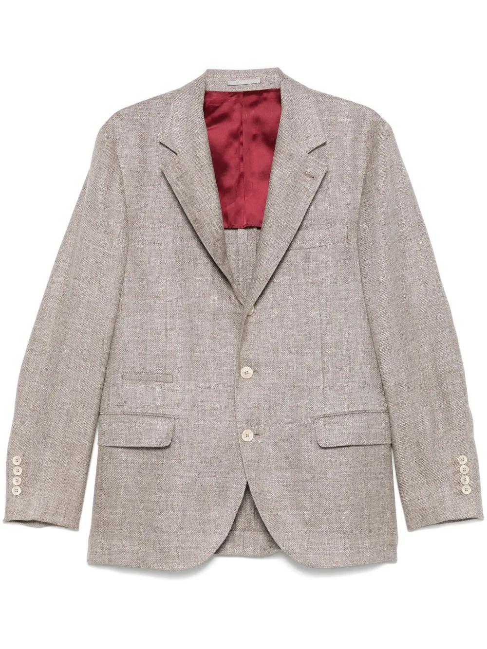 BRUNELLO CUCINELLI Single-breasted Blazer In Nude Product Image