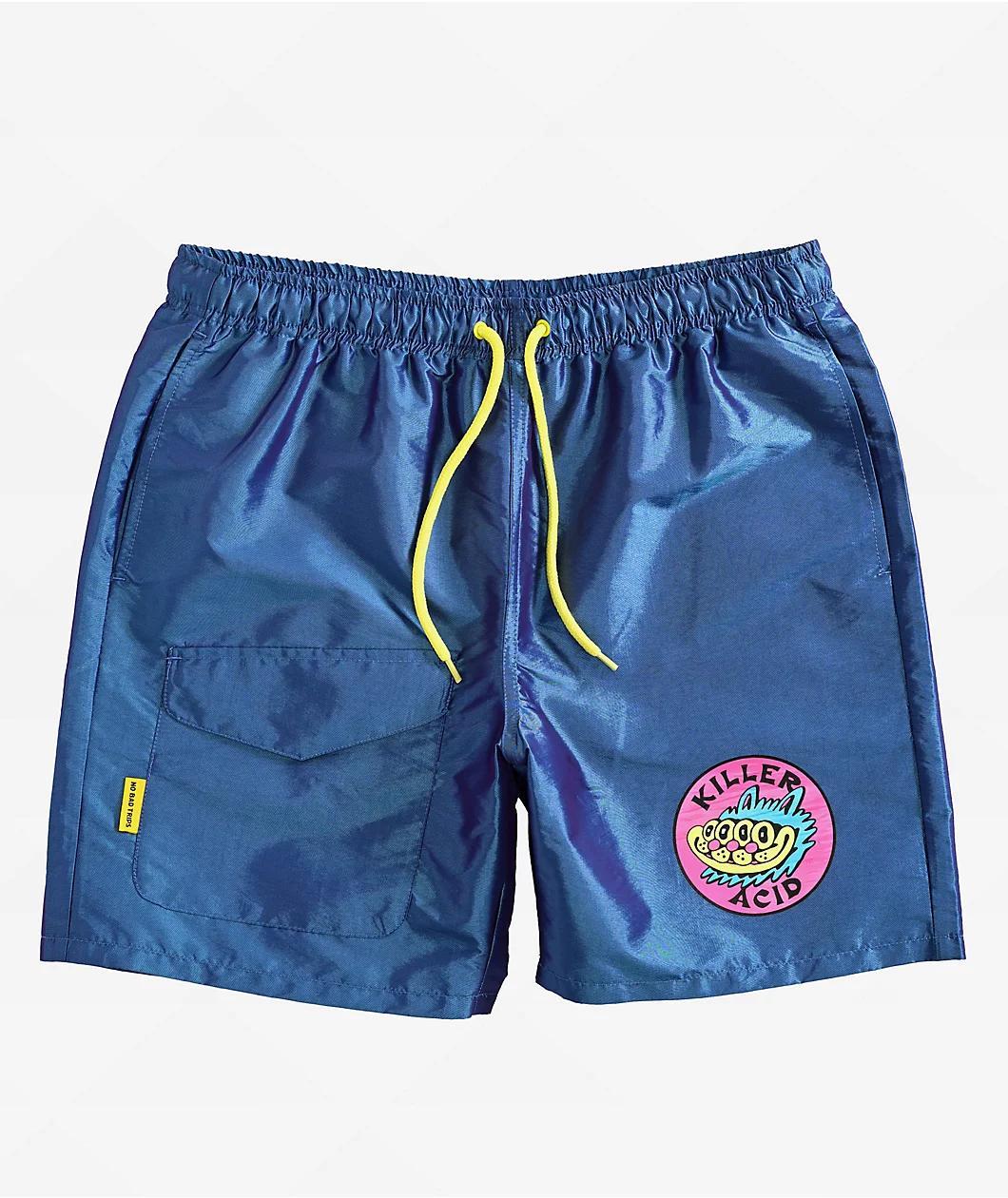Killer Acid Cat Hologram Blue Shorts Product Image