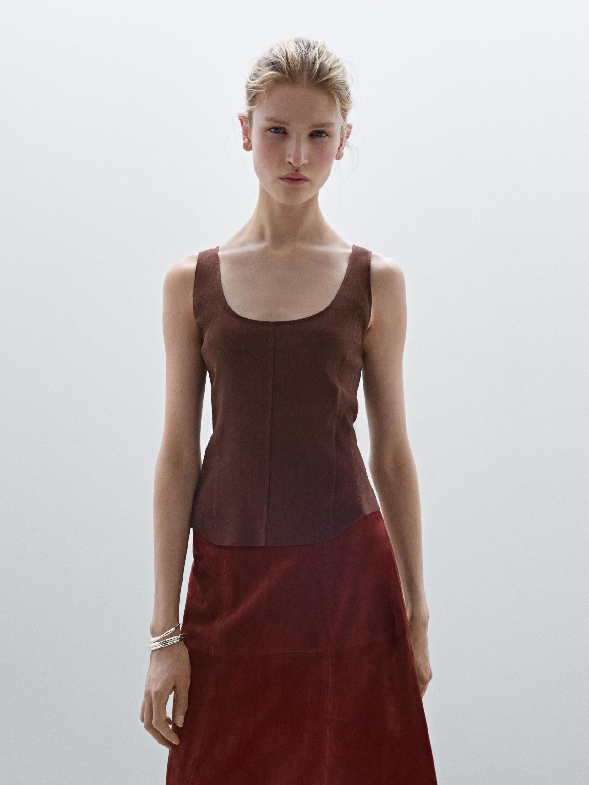 Strappy linen blend top Product Image