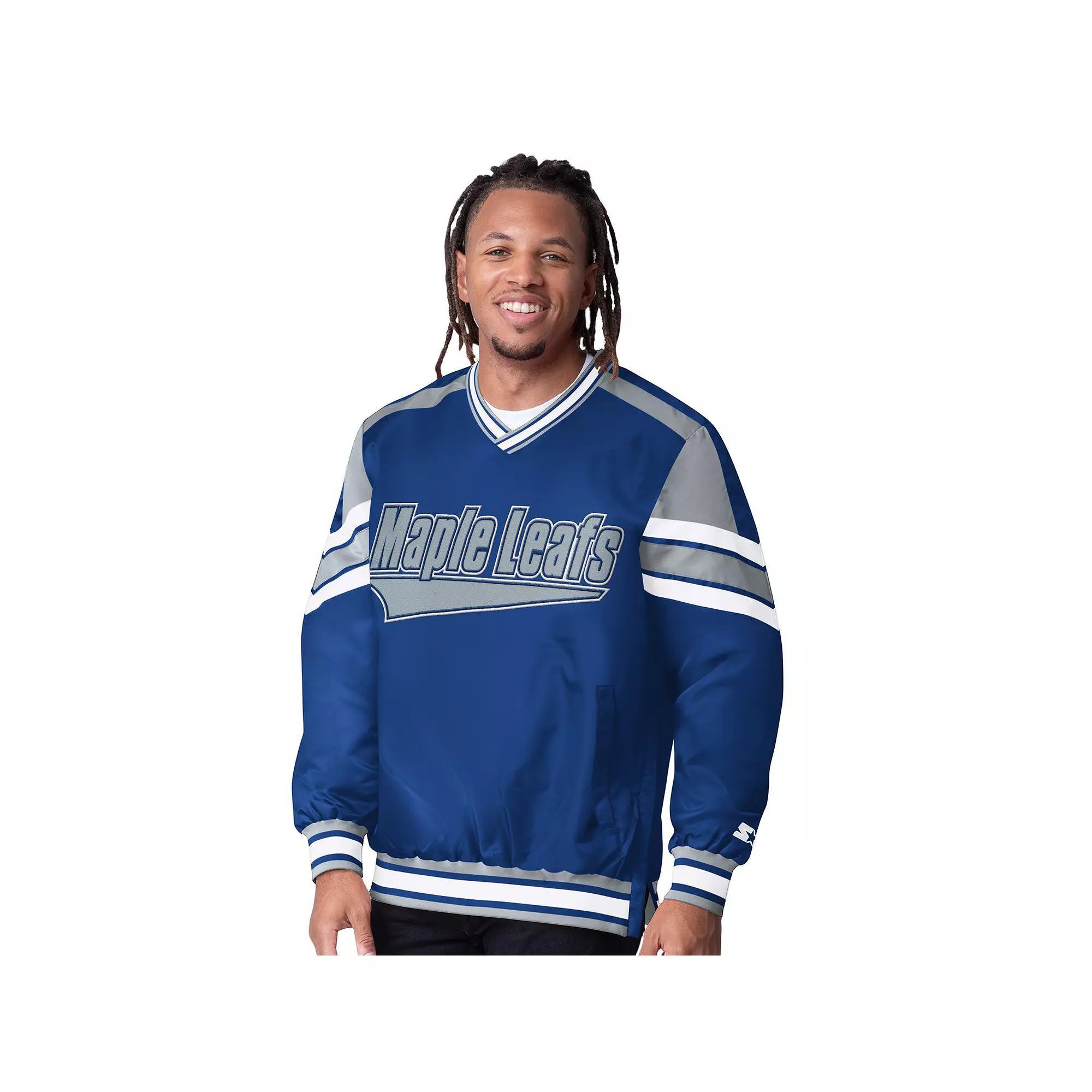 Men's Starter  Blue Toronto Maple Leafs Reliver I V-Neck Pullover Sweatshirt, Size: XL, Mpl Blue Product Image