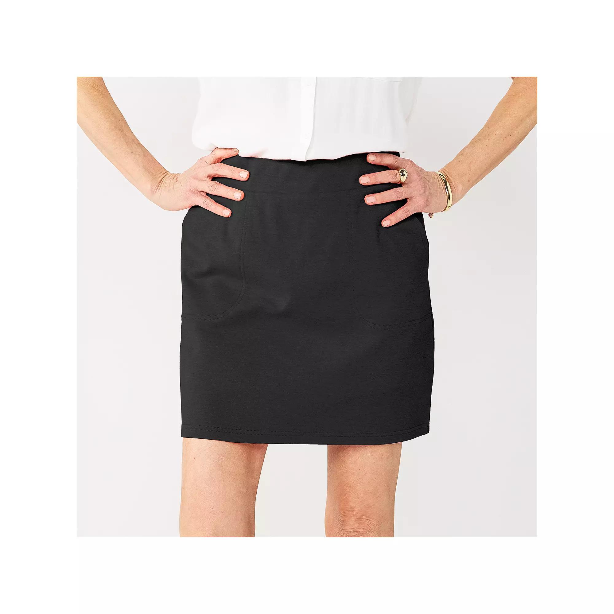 Women's Croft & Barrow® Easy Pull-On Skort, Size: Small, Black Product Image