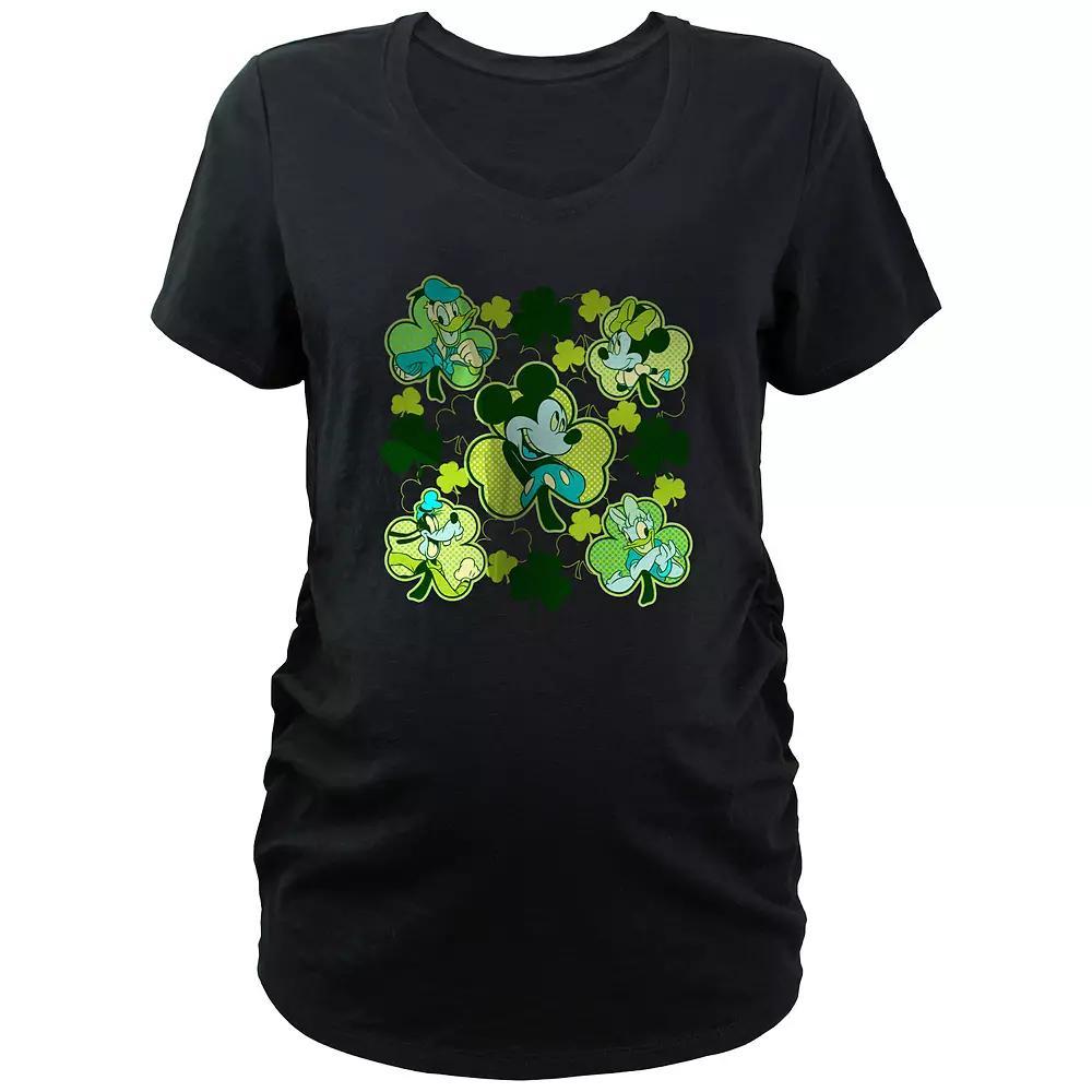 Disneys Mickey Mouse And Clovers Friends Maternity Graphic Tee, Womens Product Image