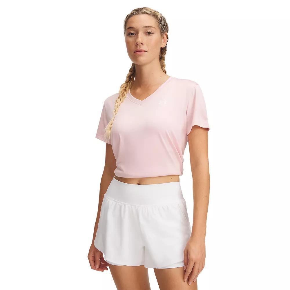 Women's Under Armour Tech™ V-Neck Short Sleeve Tee, Size: XS, Prime Pink Product Image