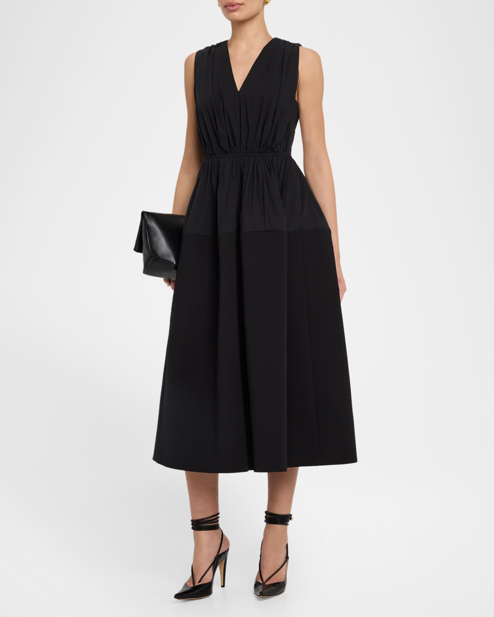 Mika Gathered Sleeveless Midi Dress Product Image