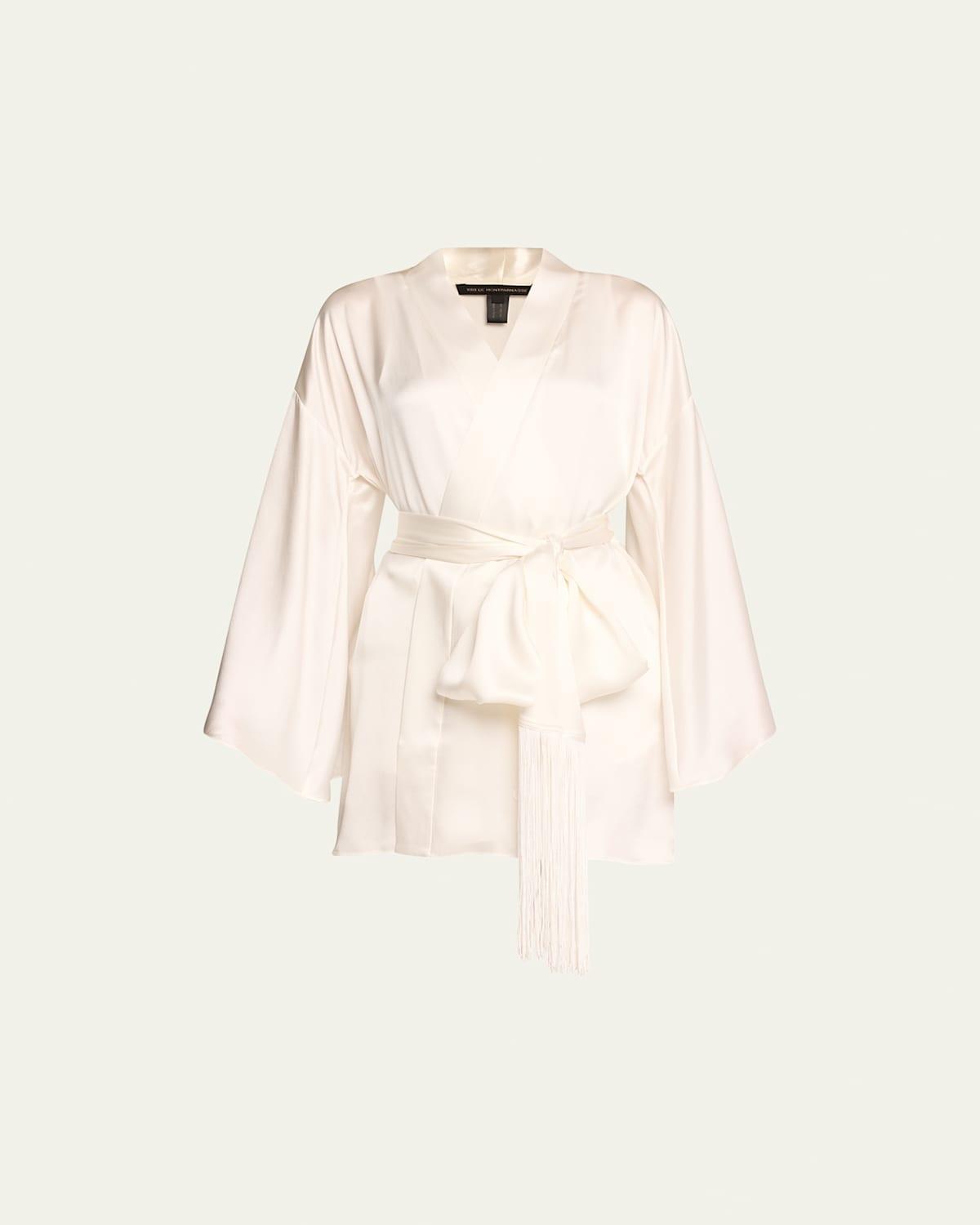 Womens Silk Belted Robe Product Image