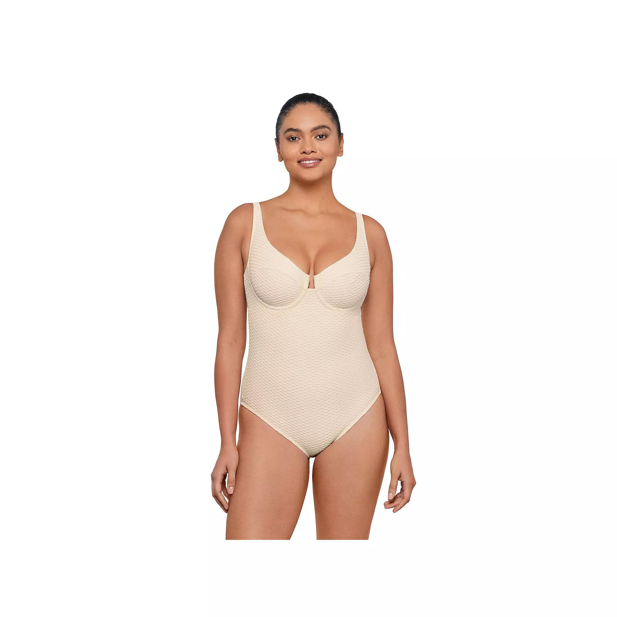 Women's S3 Swim The Underwire One-Piece Swimsuit, Size: Medium, White Product Image