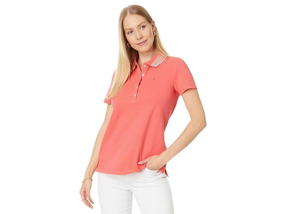 Tommy Hilfiger Solid Polo With Tipping (Fern) Women's Clothing Product Image