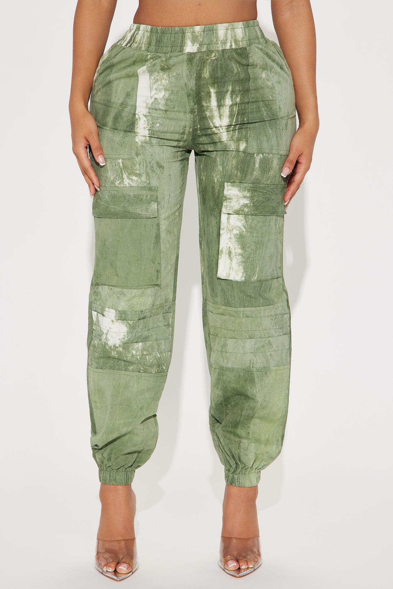 Later Tonight Printed Cargo Jogger - Sage Product Image