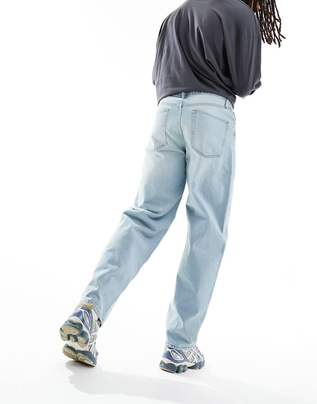 ASOS DESIGN baggy jeans in light wash blue Product Image