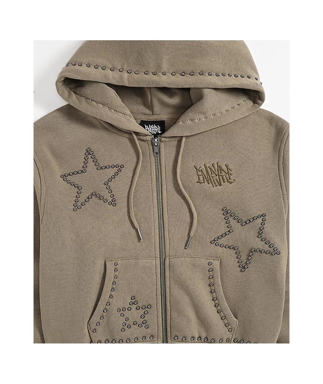 Empyre Angel Green Crop Zip Hoodie Product Image