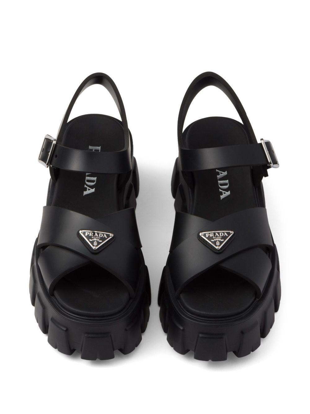 triangle-logo platform sandals Product Image