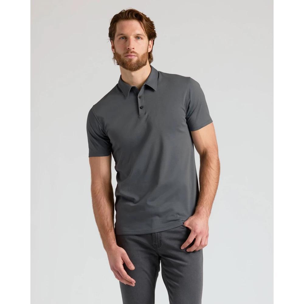 True Classic Men's Short Sleeve Collar Neck Pima Polo Shirt M Product Image