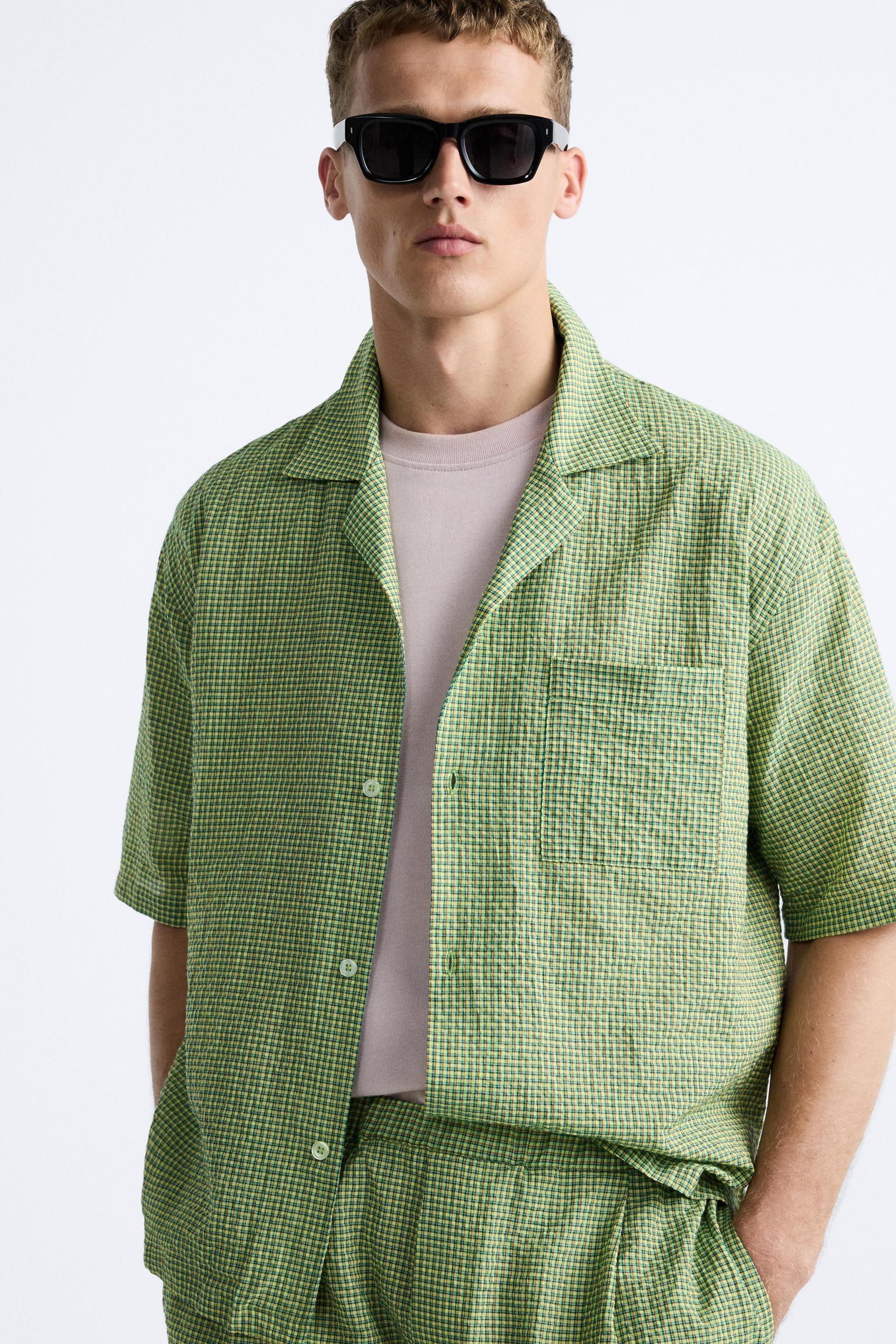 TEXTURED PLAID SHIRT Product Image
