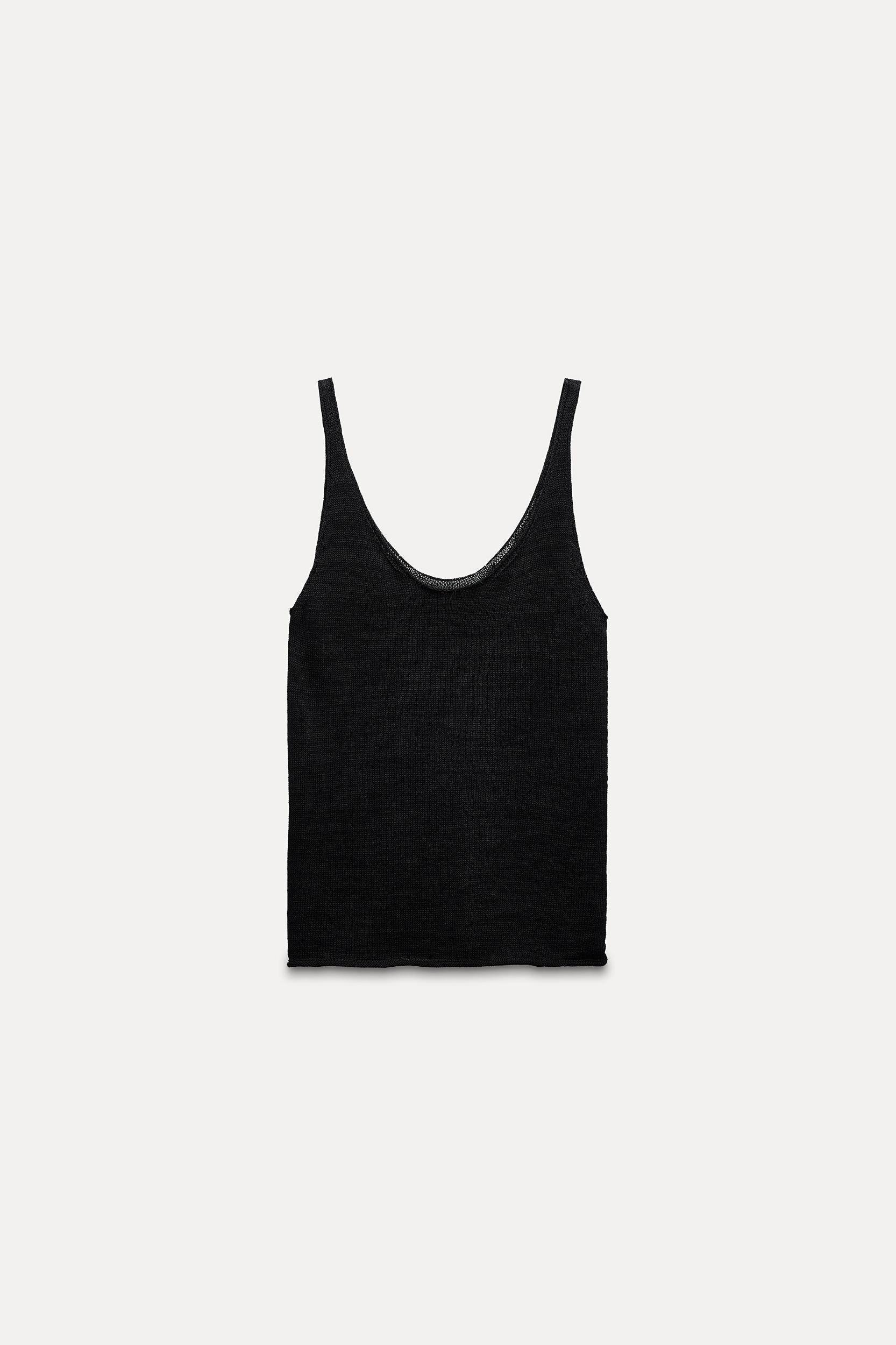 BASIC KNIT LINEN BLEND TANK TOP Product Image
