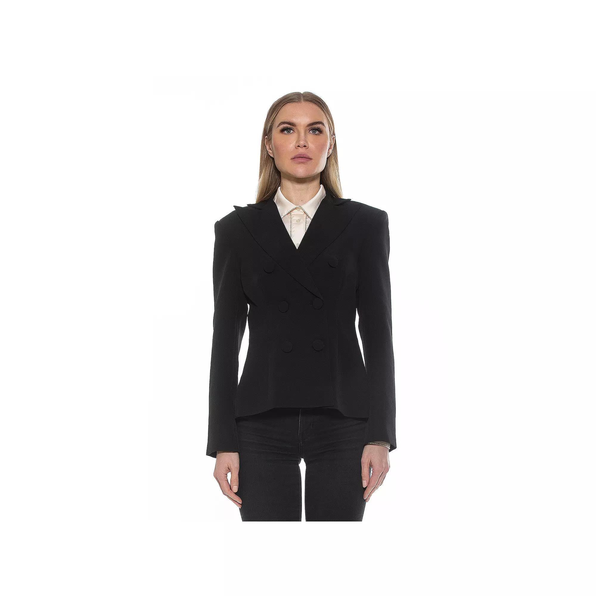 Women's ALEXIA ADMOR Lianne Classic Structured Blazer with Shoulder Pads, Size: 6, Black Product Image