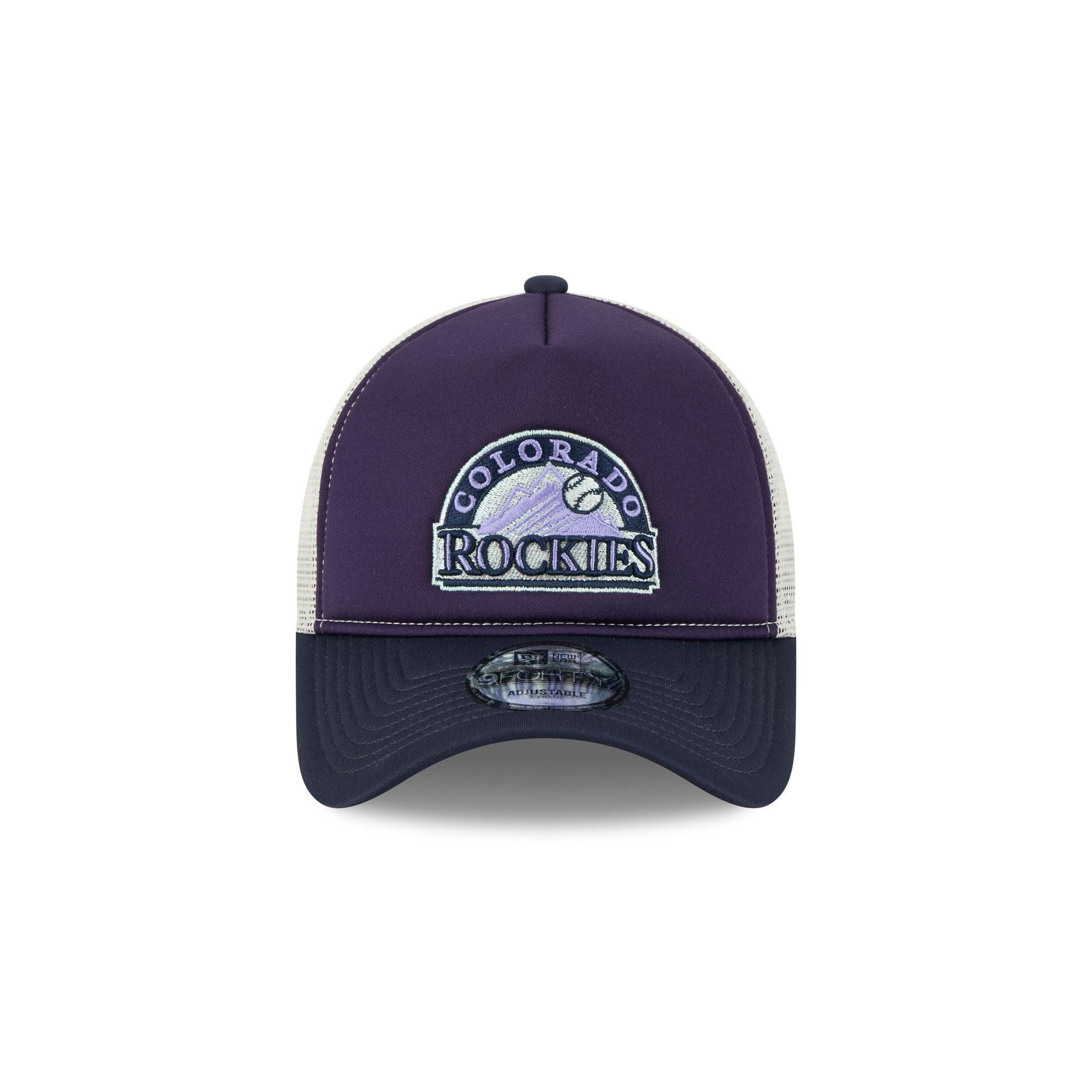 Colorado Rockies Navy Purple 9FORTY A-Frame Trucker Hat Male Product Image