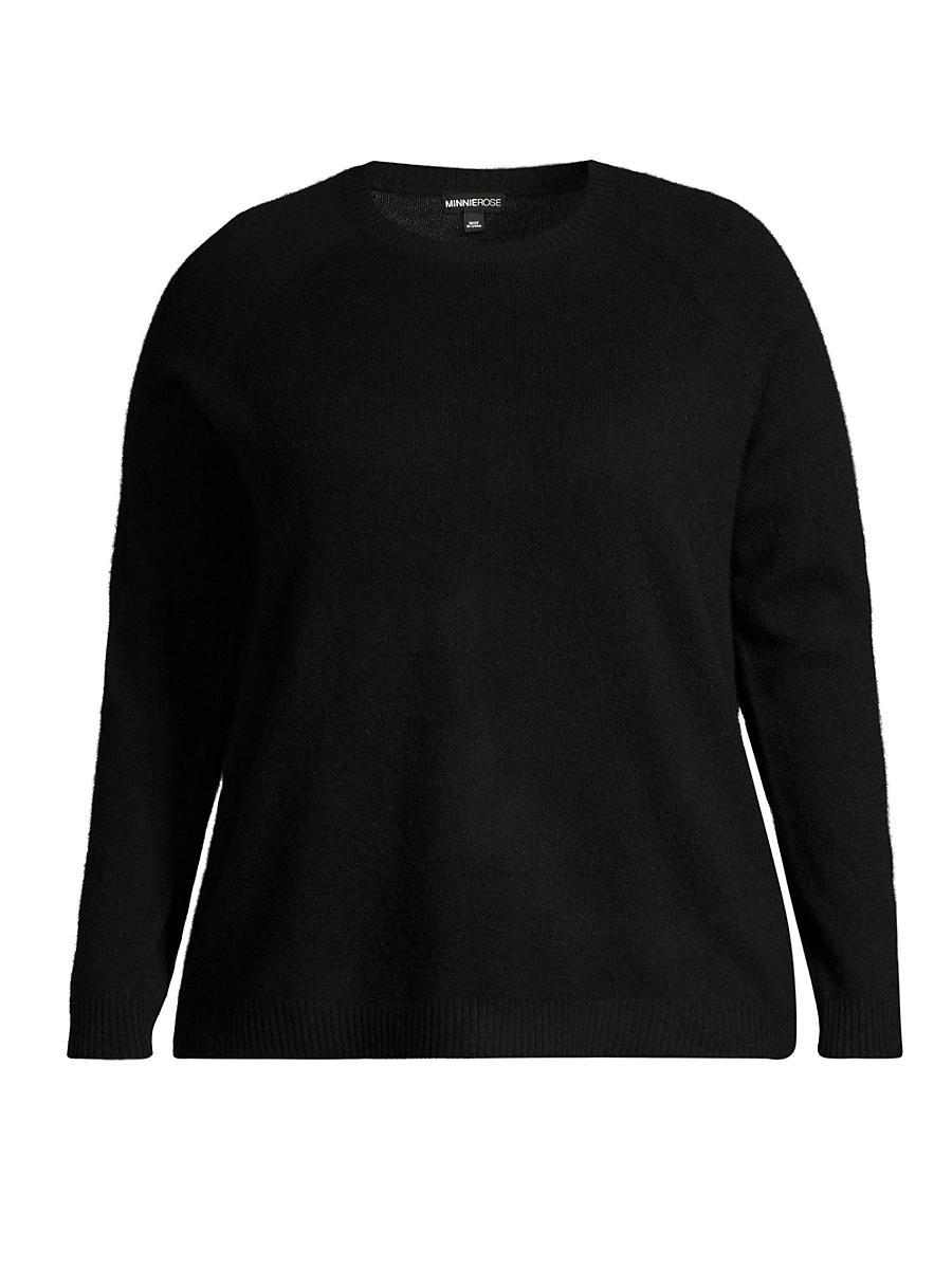Womens Plus Size Shrunken Cashmere Crewneck Sweater Product Image