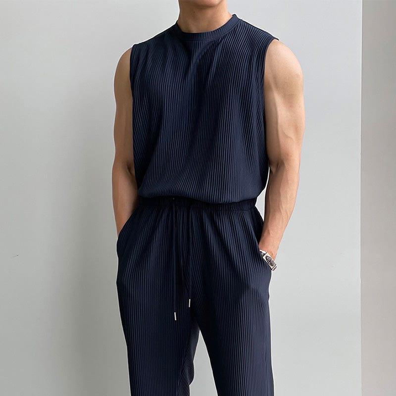 RT No. 11931 PLEATED SLEEVELESS SHIRT & WIDE DRAWSTRING PANTS Product Image