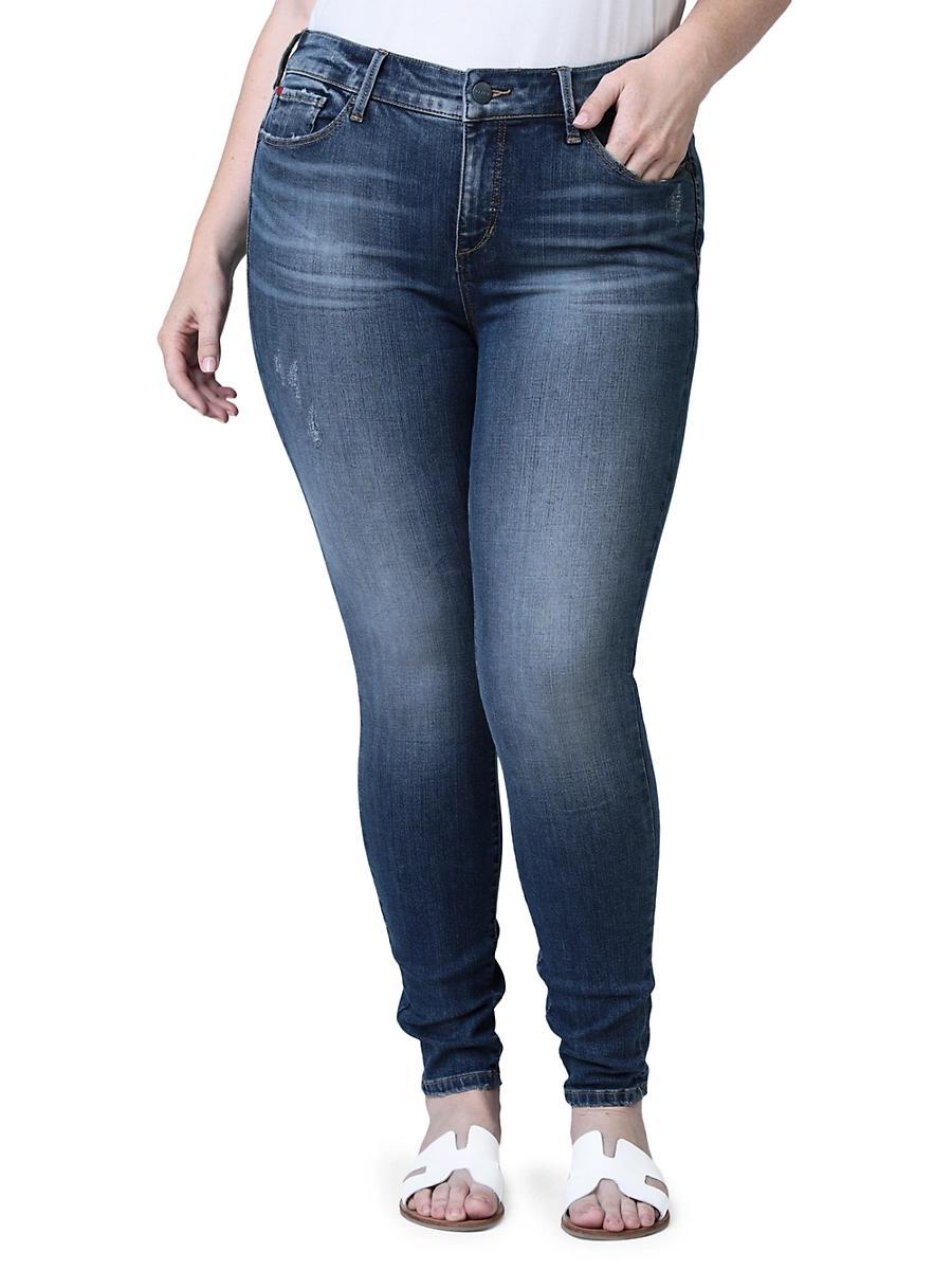 Womens Mid-Rise Distressed Jeggings Product Image