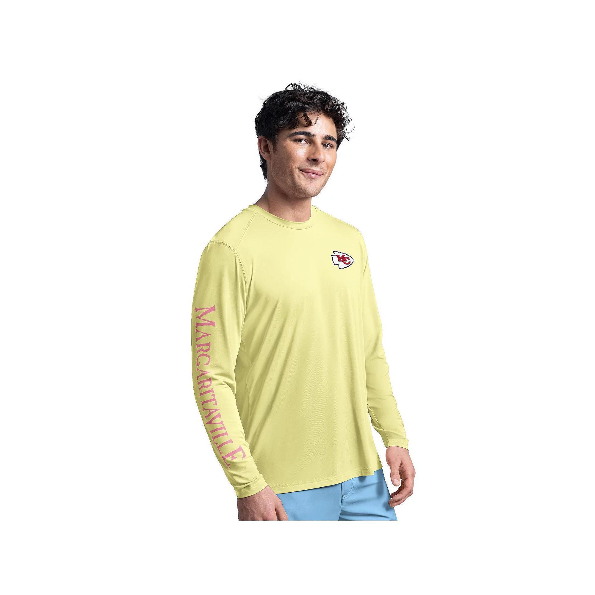 Men's G-III Sports by Carl Banks  Yellow Kansas City Chiefs Margaritaville Rock Harbor Long Sleeve Rashguard Top, Size: Large Product Image