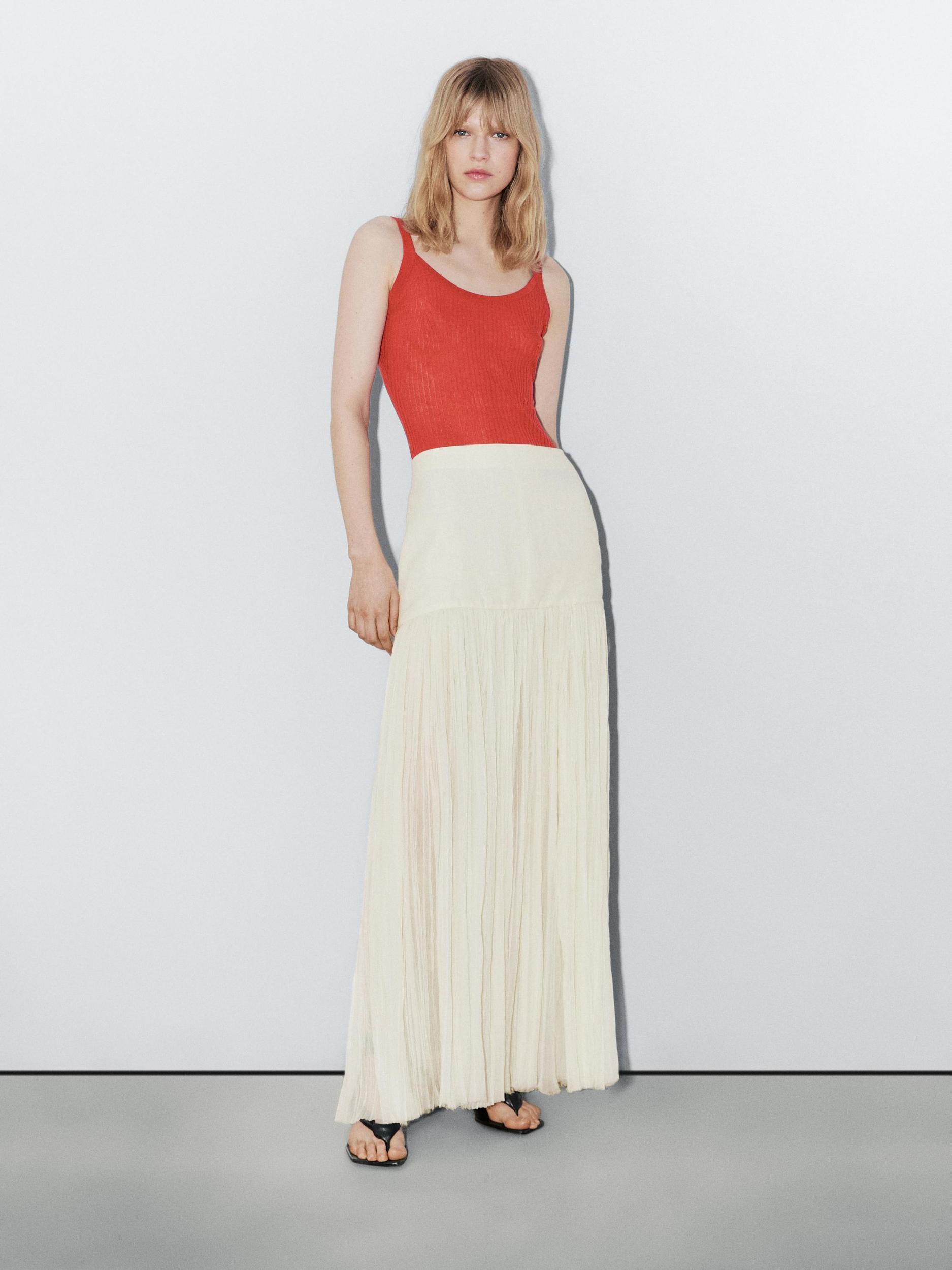 Cotton blend strappy knit bodysuit - STUDIO Product Image