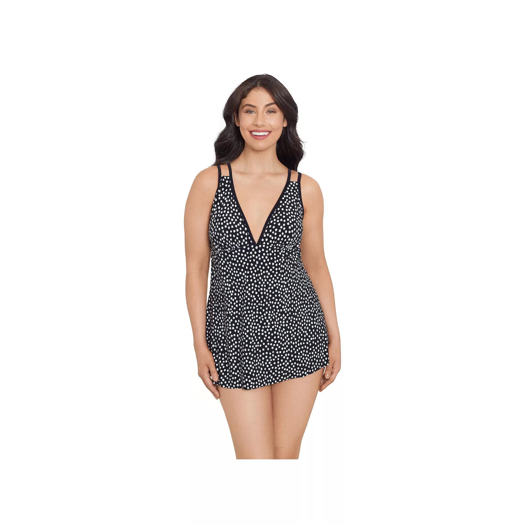 Women's Trimshaper Funfetti Tracey Allover Control One-Piece Swimsuit, Size: 14 Product Image