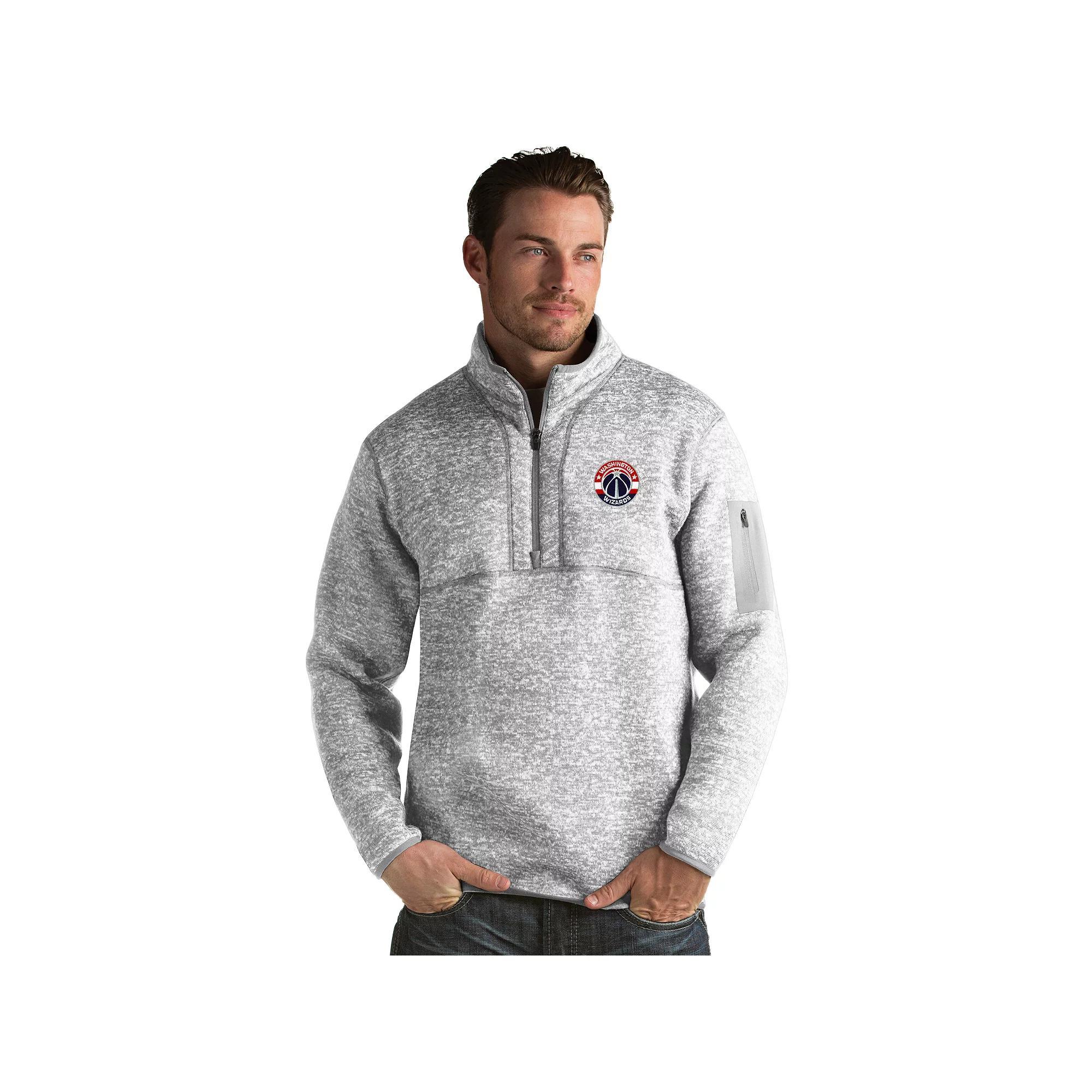 Mens Antigua Miami Heat Fortune Pullover Black Grey Product Image